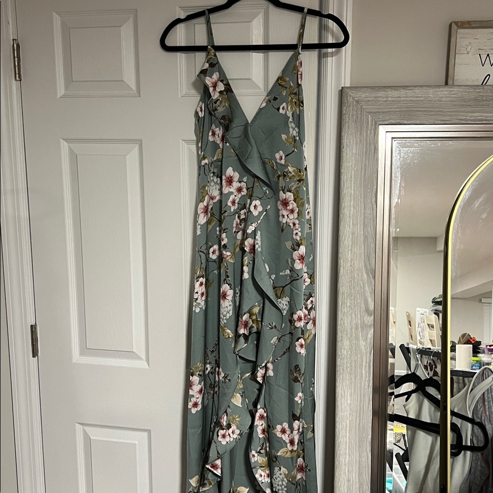 Vici Floral Dress in Pink and Green